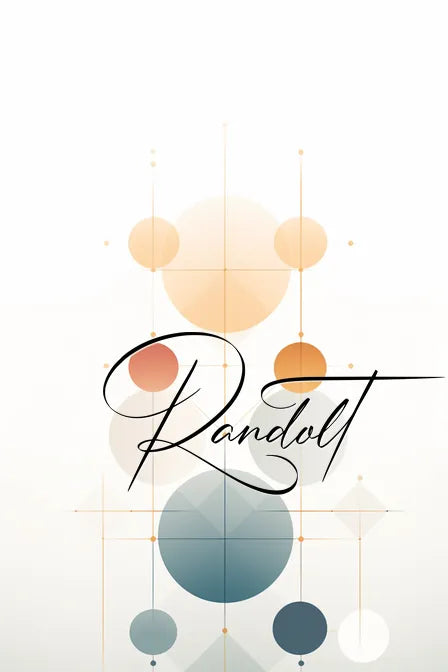 Modern abstract design with geometric circles and 'Randolt' in elegant script.