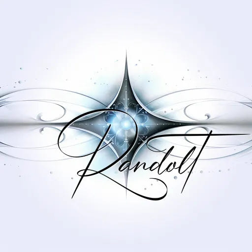 Abstract design with a blue star, swirls, and elegant script text on a light background.