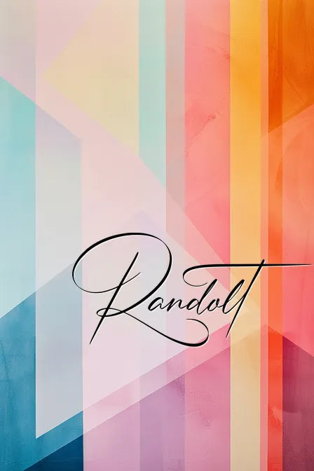 Abstract geometric design with soft pastel colors and the word 'Rendot' in elegant script.