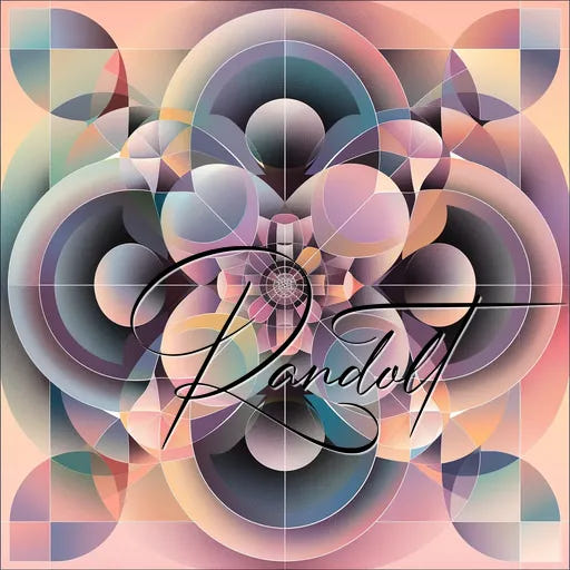 Geometric abstract with pastel circles and overlapping gradients, featuring stylized text overlay.