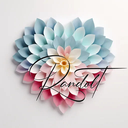 3D paper flower art with pastel colors and cursive lettering overlay on a white background.